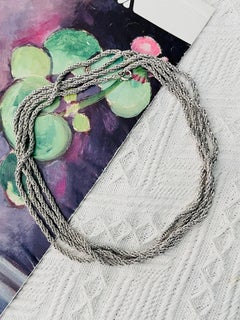 Christian Dior Vintage 1973 GROSSE Silber Extra lange Halskette mit Kettengliedern