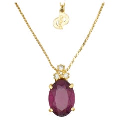 Christian Dior Vintage 1980 Amethyst Oval Pendant Trio Cluster Crystals Necklace