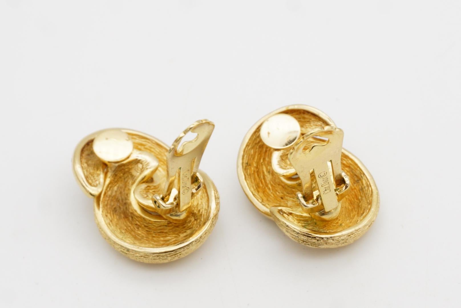 Christian Dior Vintage 1980 Große Kristalle Verschränkte Knoten Clip Ohrringe im Angebot 8