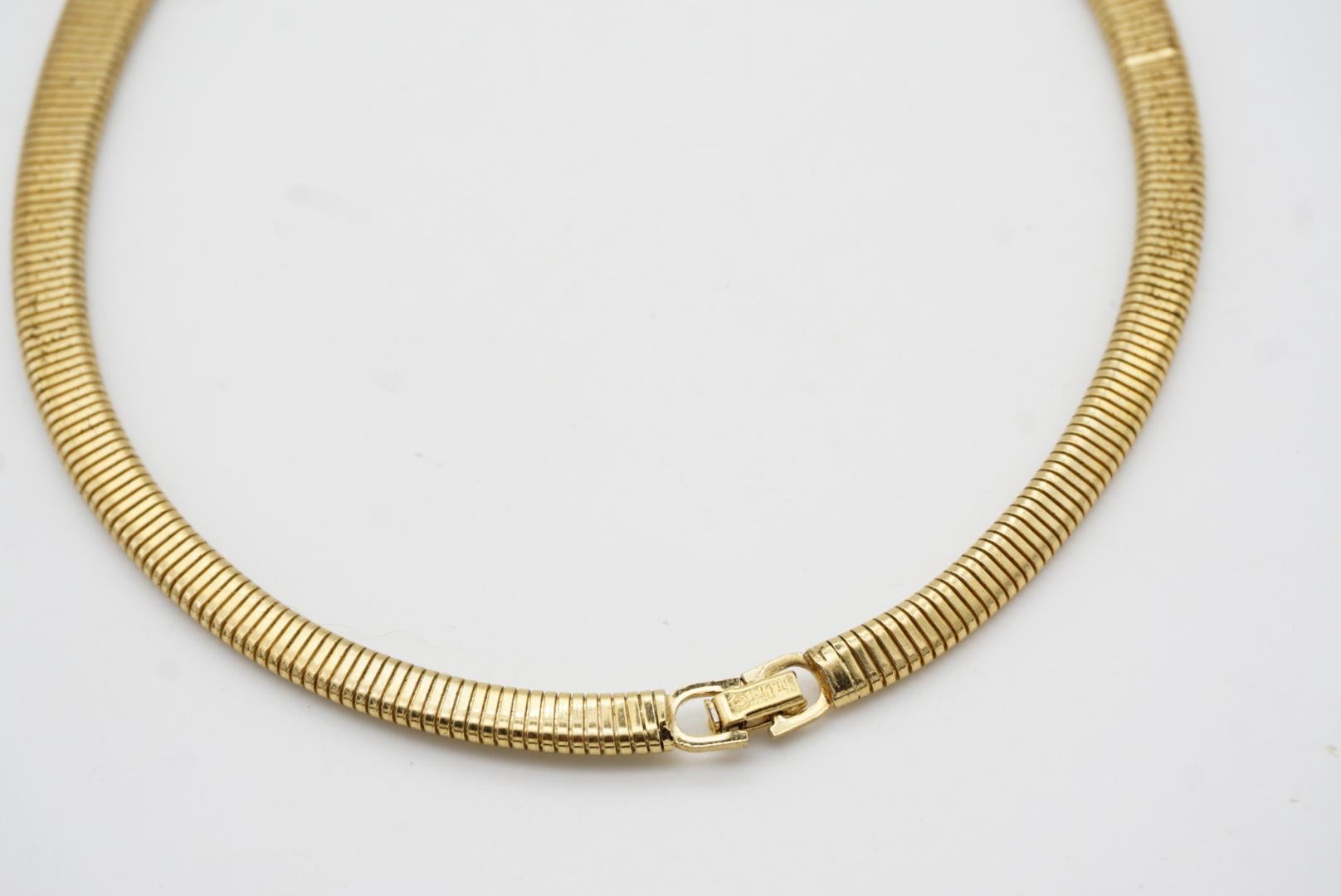 Christian Dior Vintage 1980 Rubino Gripoix Diamante Cristallo Nastro Collana Omega in vendita 7