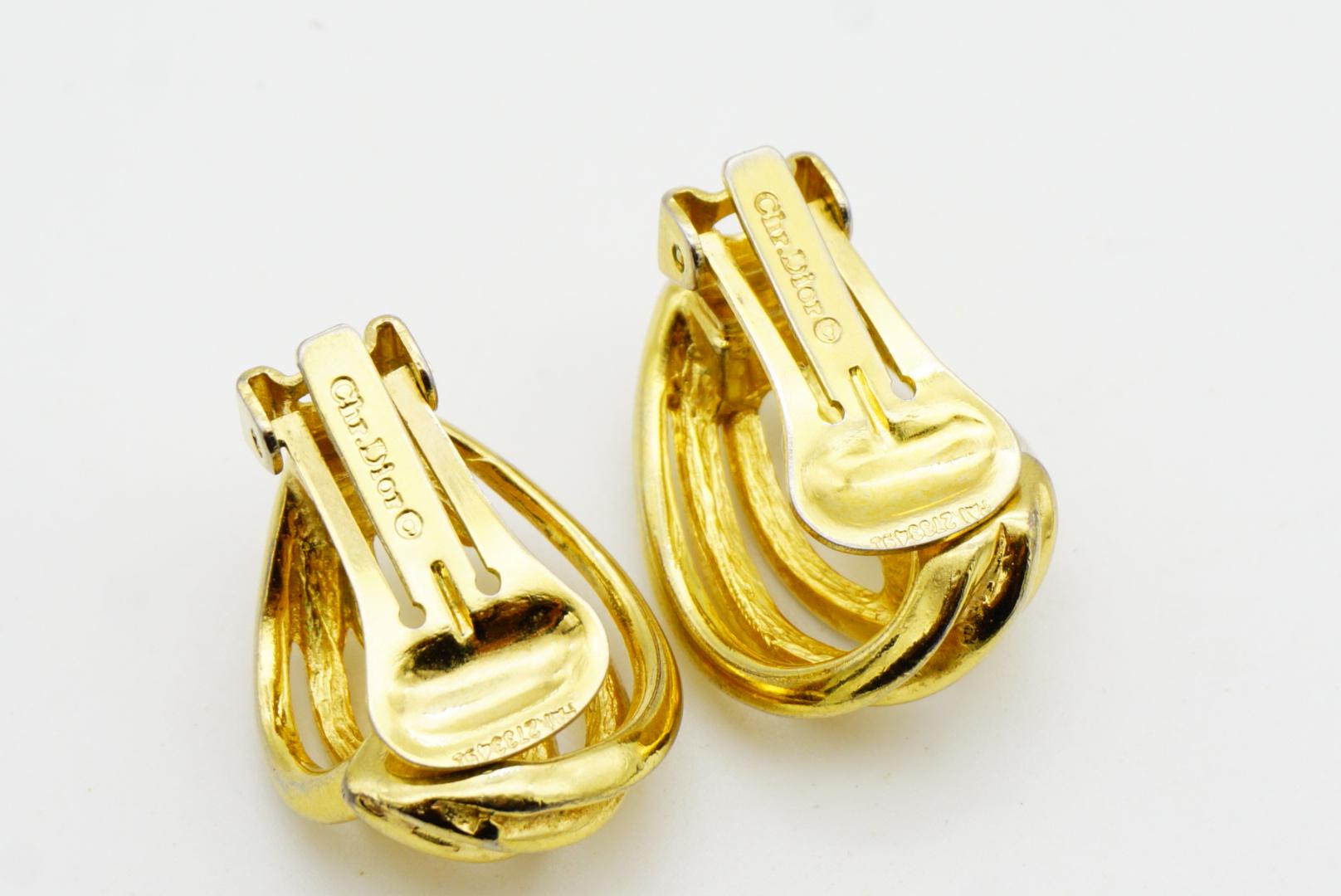 Christian Dior Vintage 1980 Six Strands Openwork Interlocked Modernist Earrings For Sale 5
