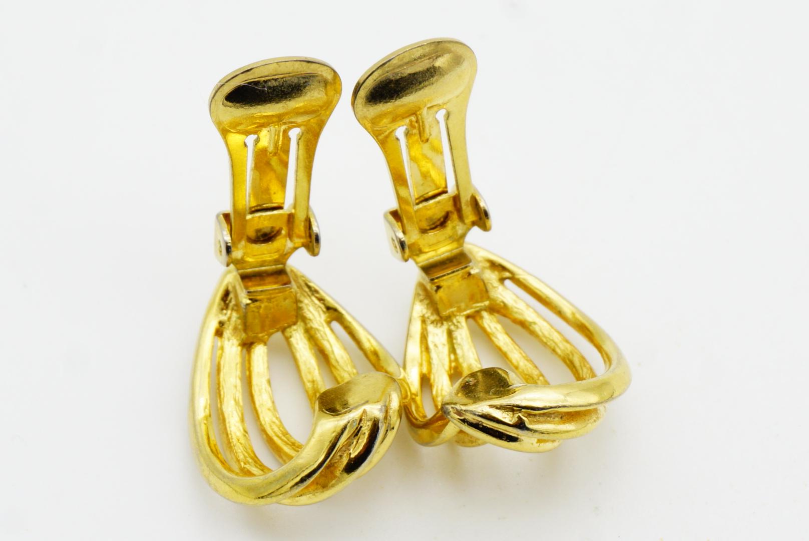 Christian Dior Vintage 1980 Six Strands Openwork Interlocked Modernist Earrings For Sale 7