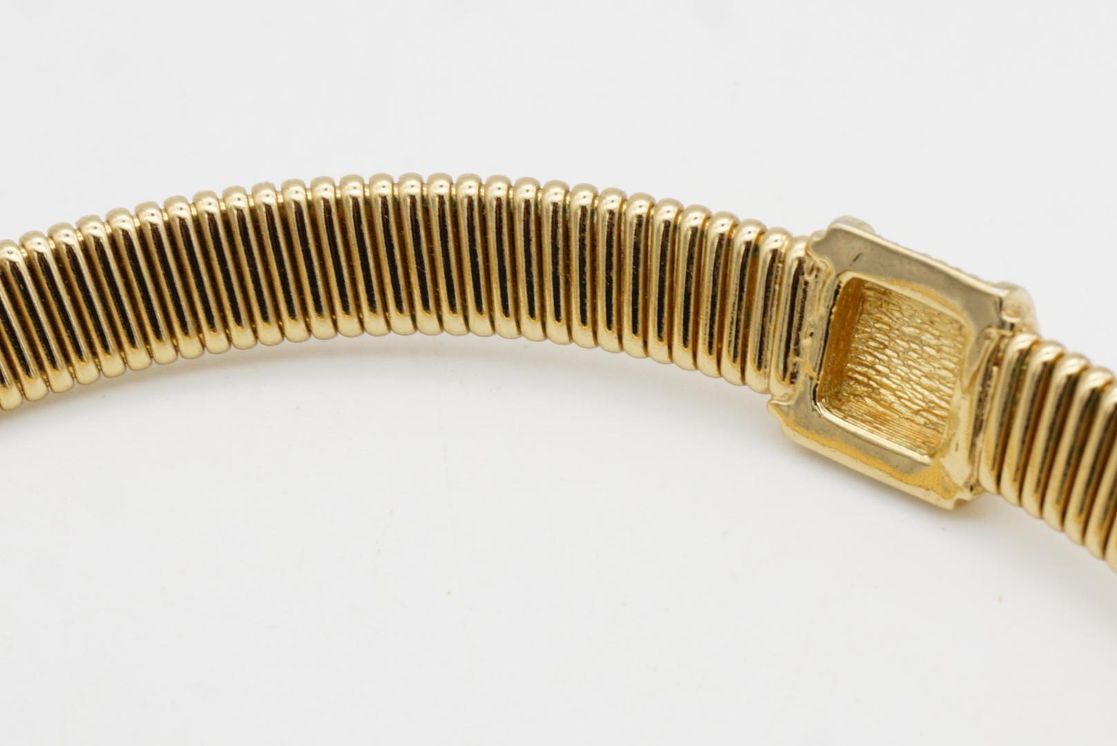 Christian Dior Vintage 1980 Ciondolo quadrato di cristallo Omega Collana Choker Collar in vendita 8