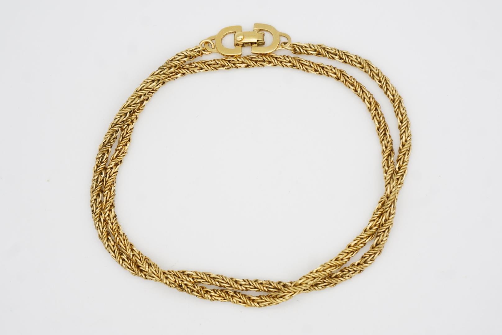 Christian Dior Vintage 1980 Wheat Mesh Twist Chain Rope Versatile Long Necklace For Sale 6