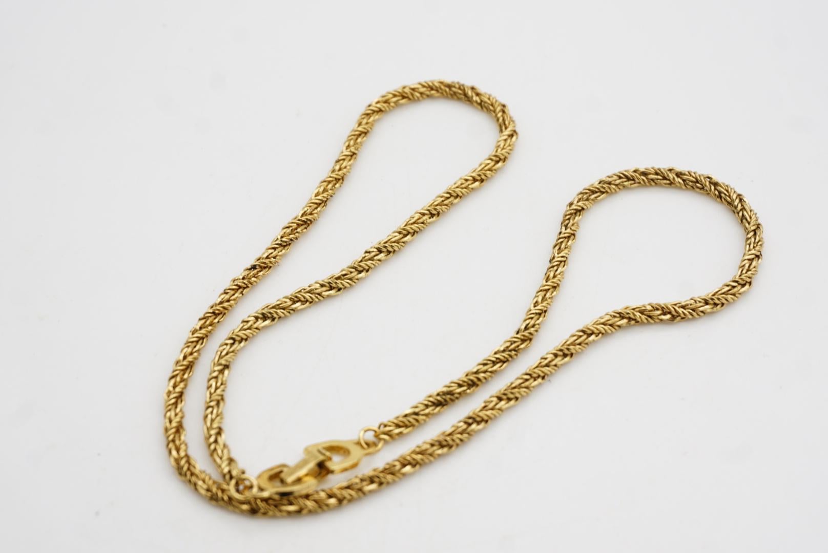 Christian Dior Vintage 1980 Wheat Mesh Twist Chain Rope Versatile Long Necklace For Sale 7