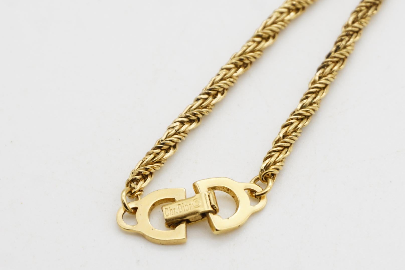 Christian Dior Vintage 1980 Wheat Mesh Twist Chain Rope Versatile Long Necklace For Sale 8