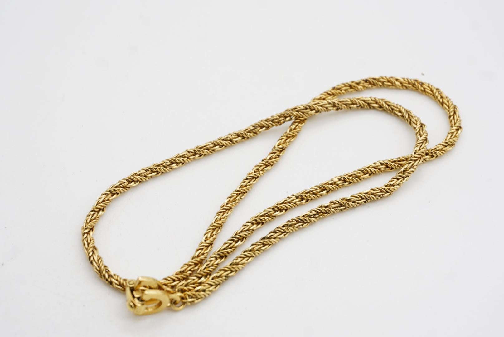 Christian Dior Vintage 1980 Wheat Mesh Twist Chain Rope Versatile Long Necklace For Sale 9