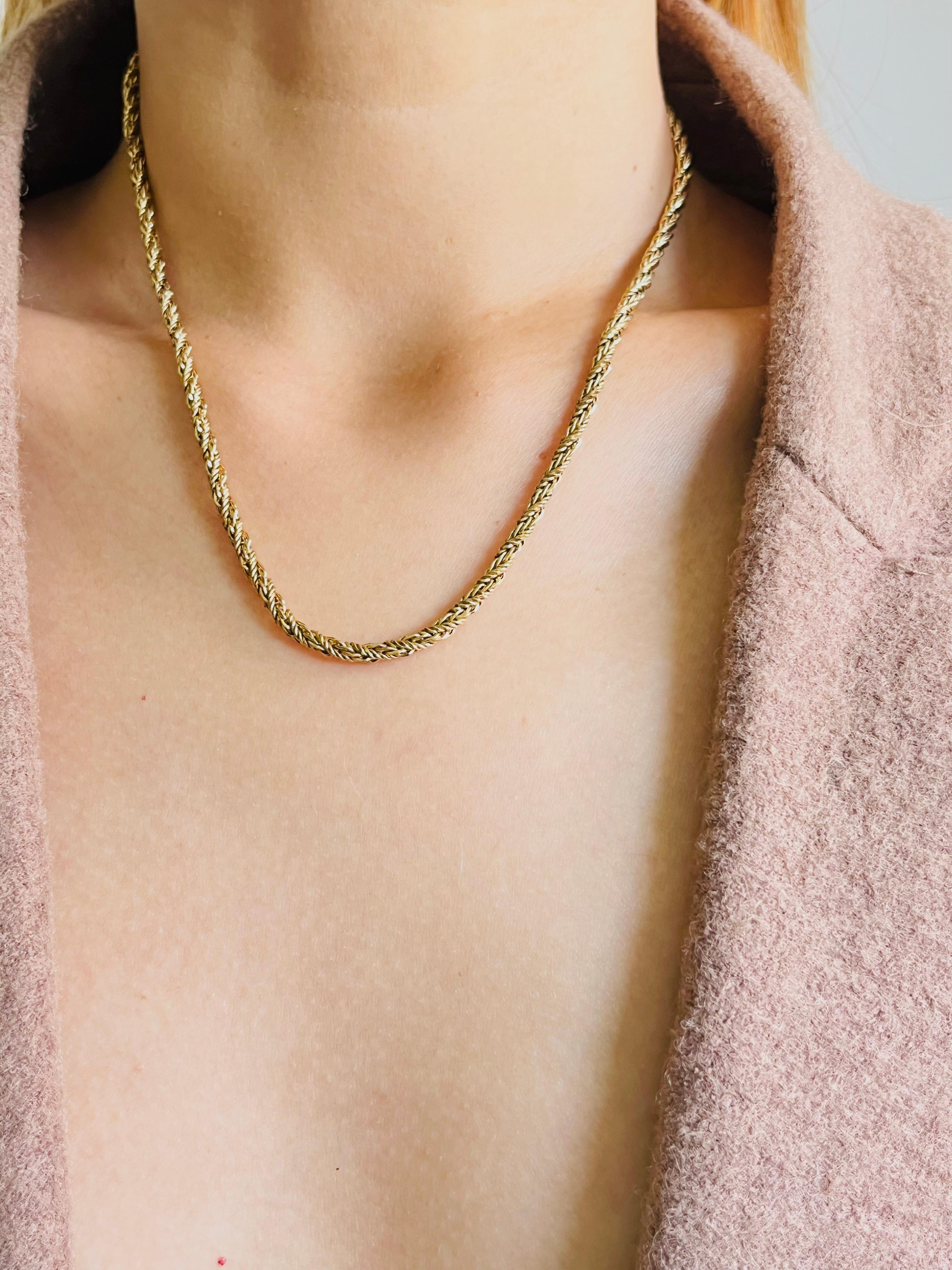Christian Dior Vintage 1980 Wheat Mesh Twist Chain Rope Versatile Long Necklace For Sale 2