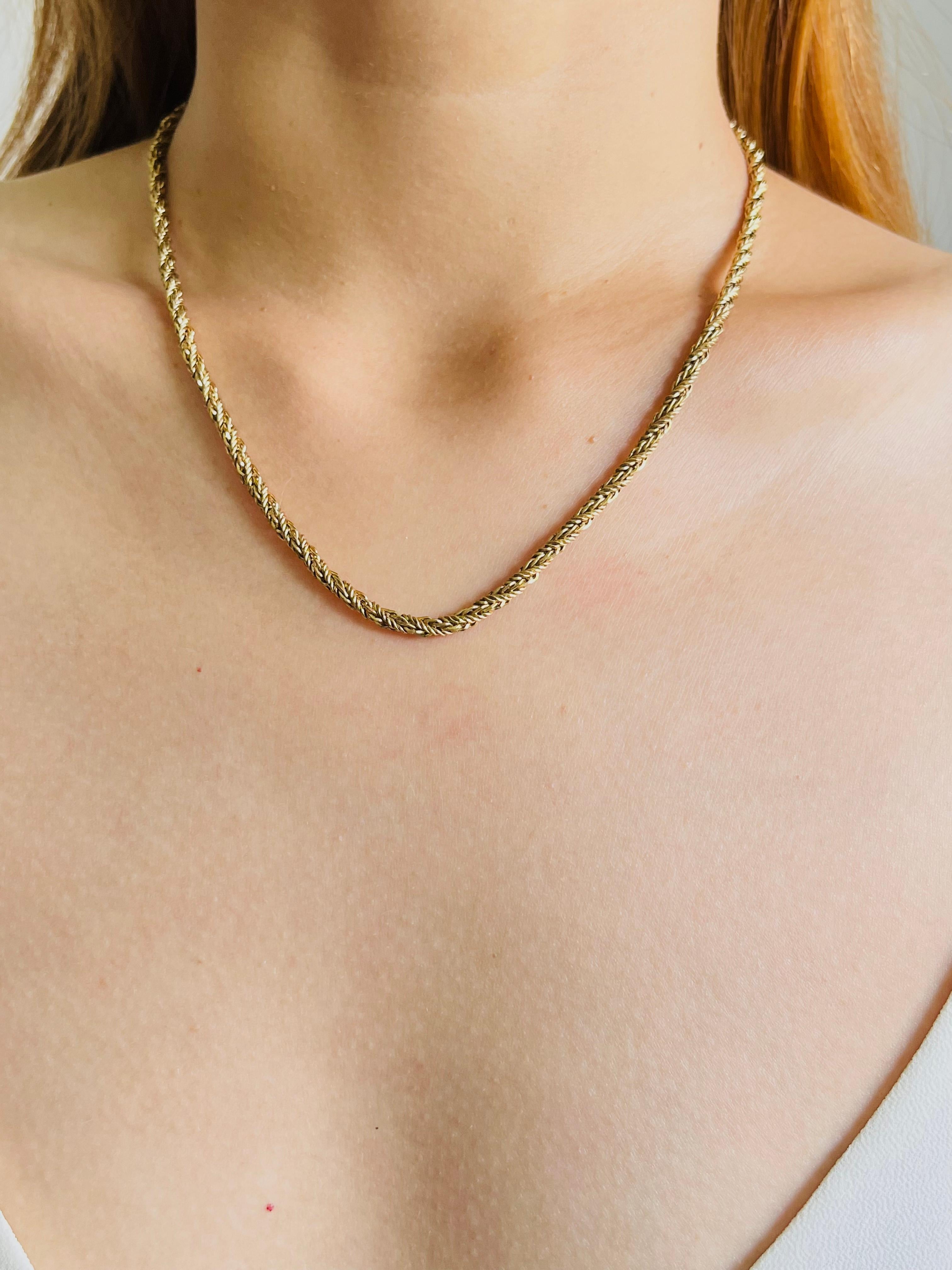 Christian Dior Vintage 1980 Wheat Mesh Twist Chain Rope Versatile Long Necklace For Sale 4