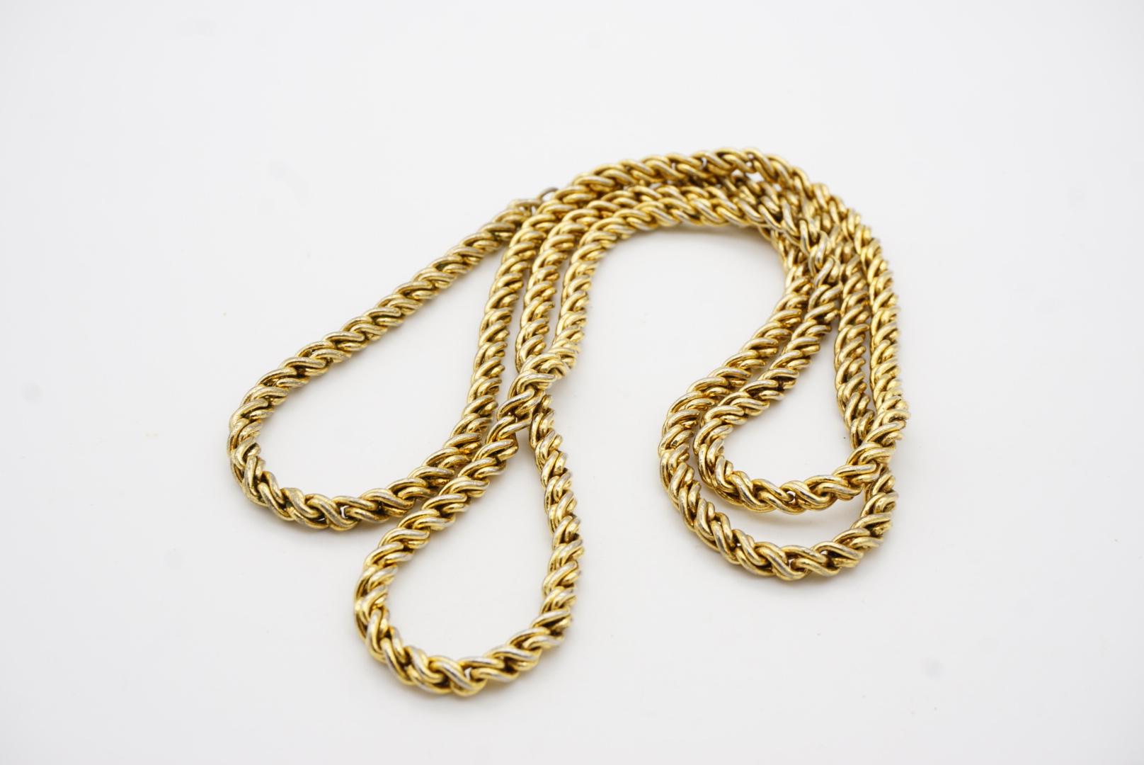 Christian Dior Vintage 1980s 2 Versatile Twist Rope Chain Necklace Bracelet Set 13