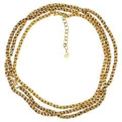 Christian Dior Vintage 1980s 2 Versatile Twist Rope Chain Necklace Bracelet Set