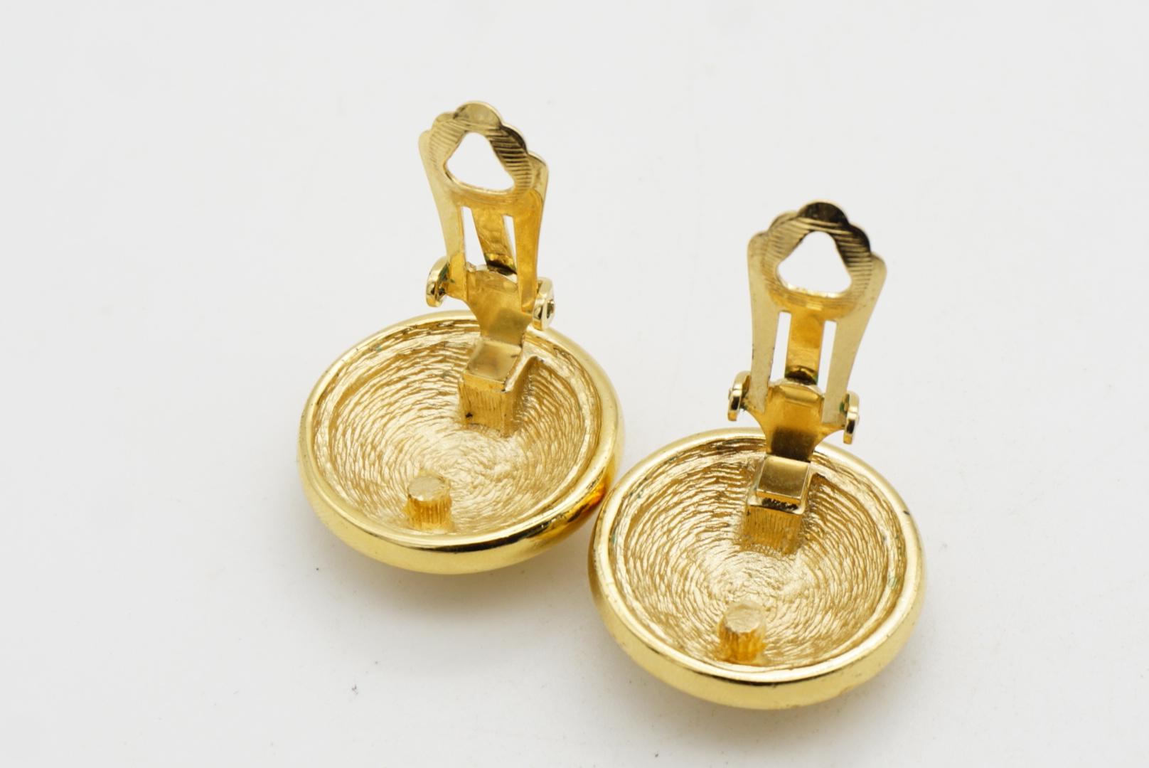 Christian Dior Vintage Años 80 6 CD Monograma Logo Círculo Redondo Cúpula Clip Pendientes en venta 8