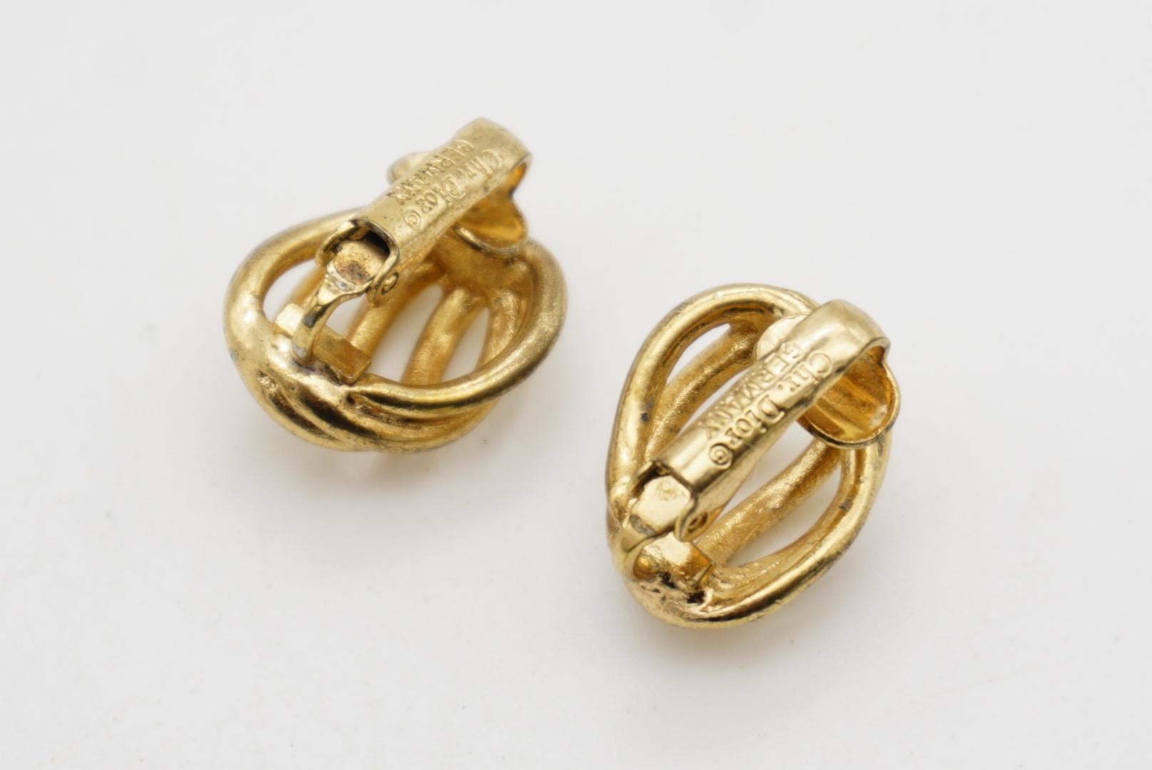 Christian Dior Vintage 1980s 6 Stränge durchbrochene Muschel Wirbel Kuppel Clip Ohrringe im Angebot 6
