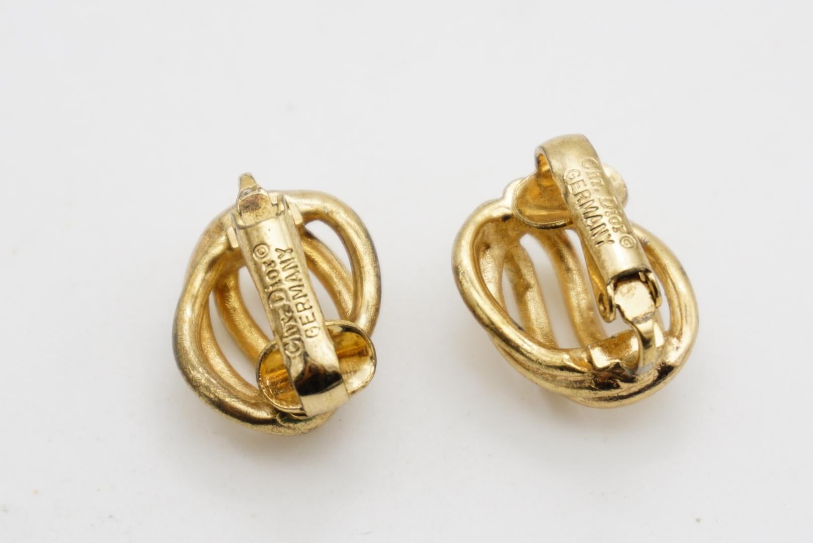 Christian Dior Vintage 1980s 6 Stränge durchbrochene Muschel Wirbel Kuppel Clip Ohrringe im Angebot 7