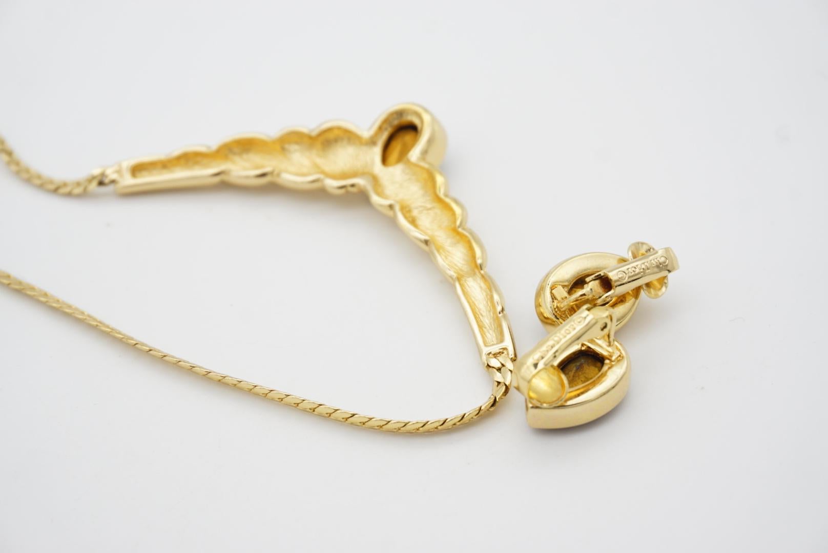 Christian Dior Vintage 1980s Amethyst Purple Gold Water Tear Drop Wings 2 Set For Sale 8