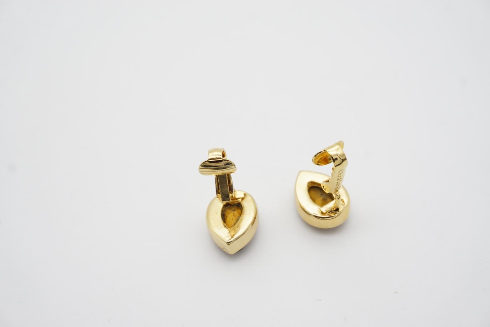 Christian Dior Vintage 1980s Amethyst Purple Gold Water Tear Drop Wings 2 Set For Sale 9