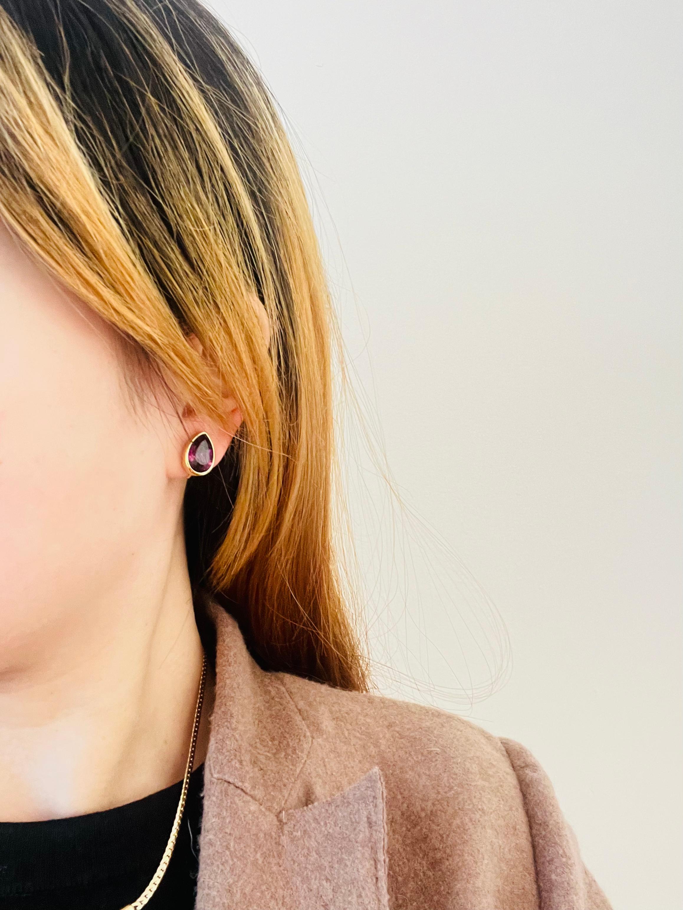 Christian Dior Vintage 1980s Amethyst Purple Gold Water Tear Drop Wings 2 Set For Sale 1