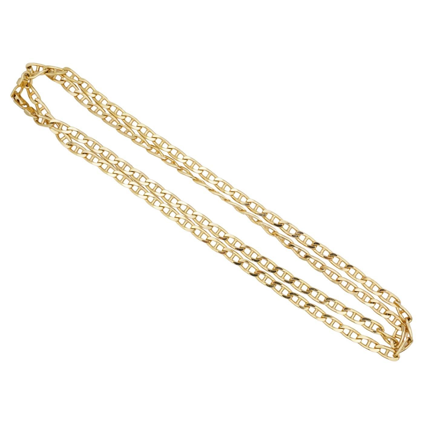 Christian Dior, collier long vintage des années 1980, à maillons entrelacés et maillons bouclés