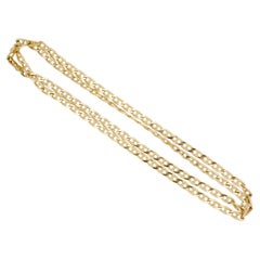 Christian Dior Vintage 1980s Anchor Interlocked Linked Curb Chain Long Necklace