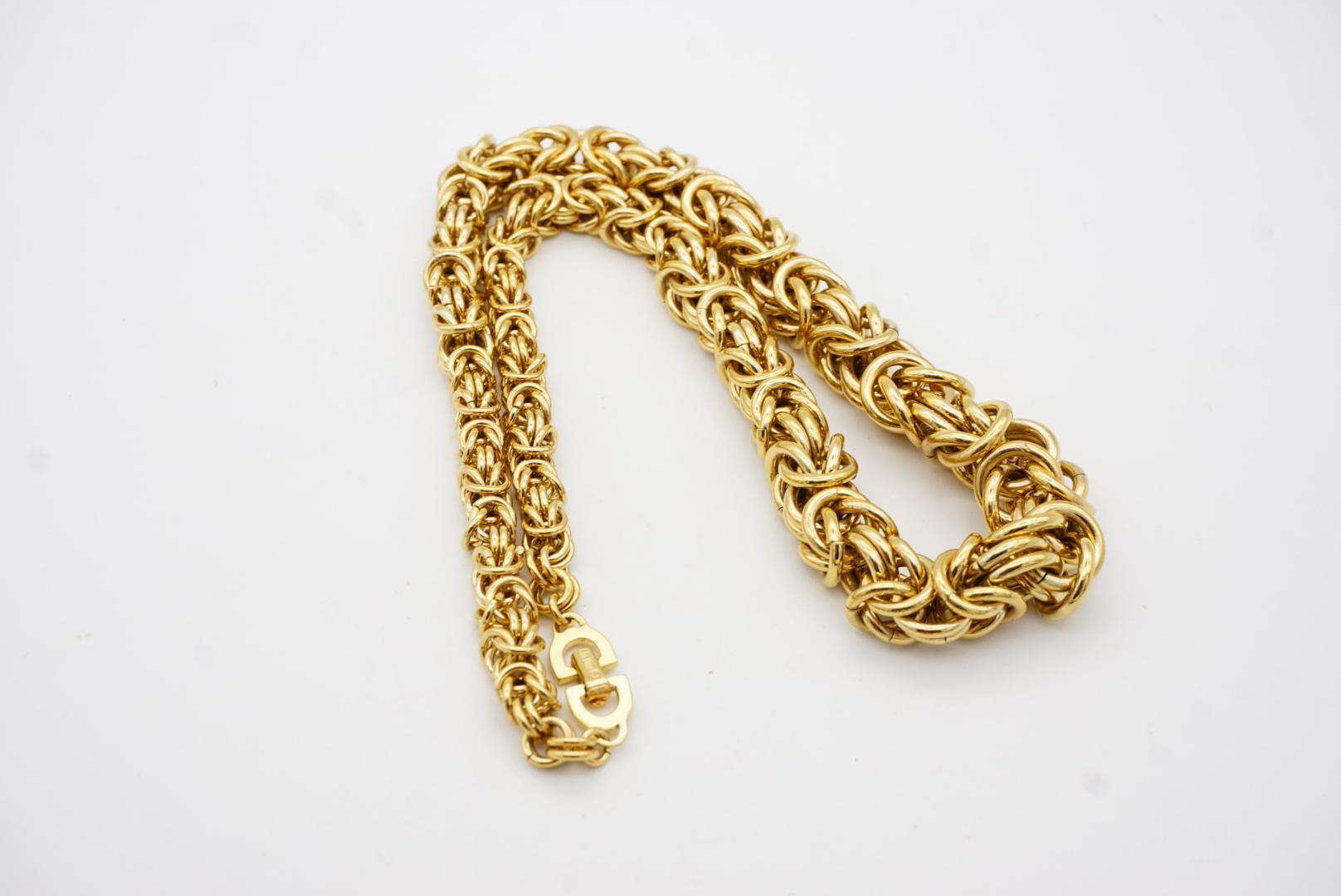 Christian Dior Vintage 1980er Jahre Byzantinische geflochtene königliche Mesh Knot Link Seil Halskette im Angebot 8