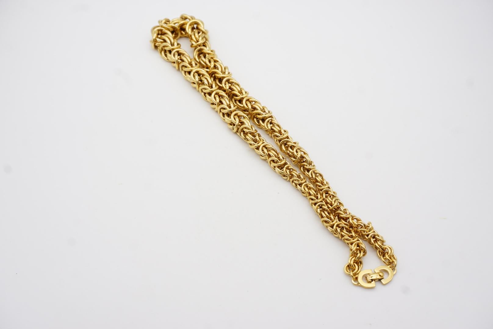 Christian Dior Vintage 1980er Jahre Byzantinische geflochtene königliche Mesh Knot Link Seil Halskette im Angebot 10
