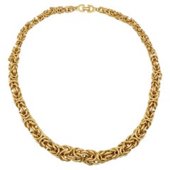 Christian Dior Vintage 1980er Jahre Byzantinische geflochtene königliche Mesh Knot Link Seil Halskette