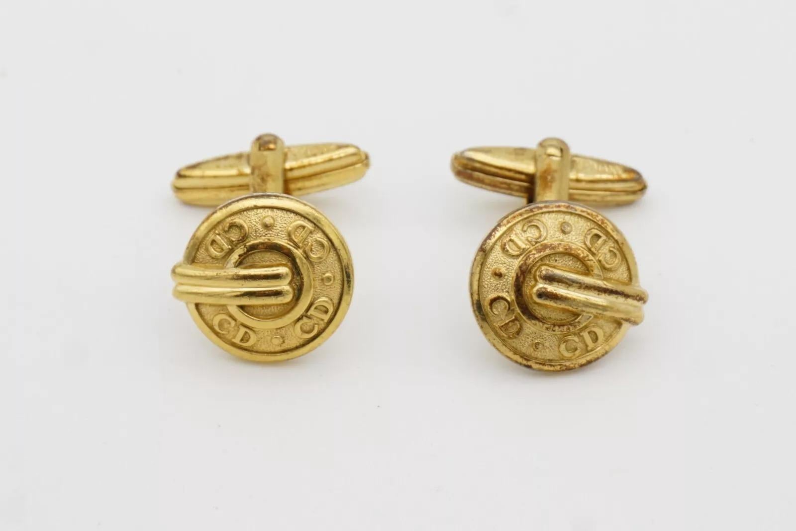 Gemelli Christian Dior Vintage 1980s Classic Hallmark Logo CD Monogram Circle in vendita 1