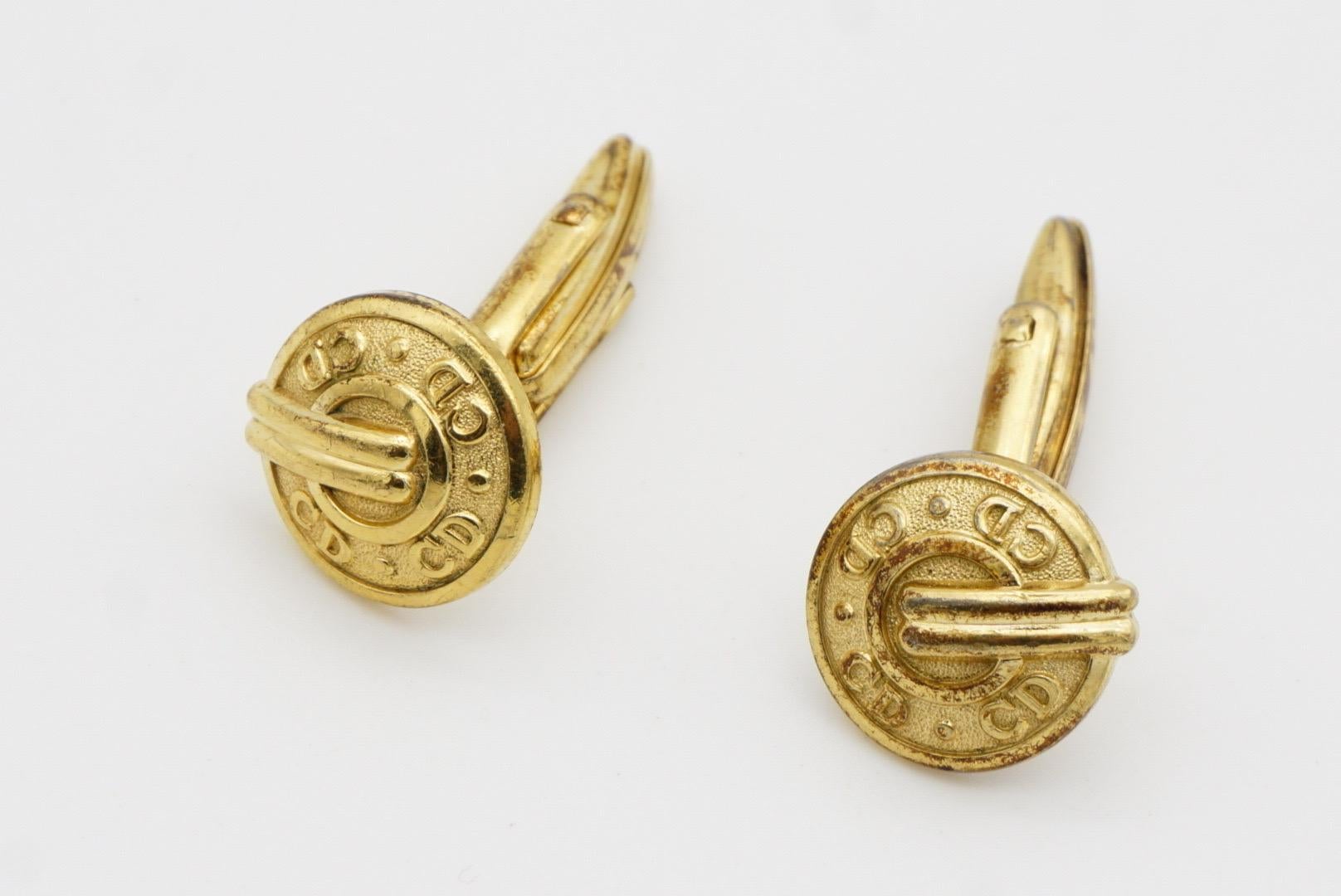 Gemelli Christian Dior Vintage 1980s Classic Hallmark Logo CD Monogram Circle in vendita 2