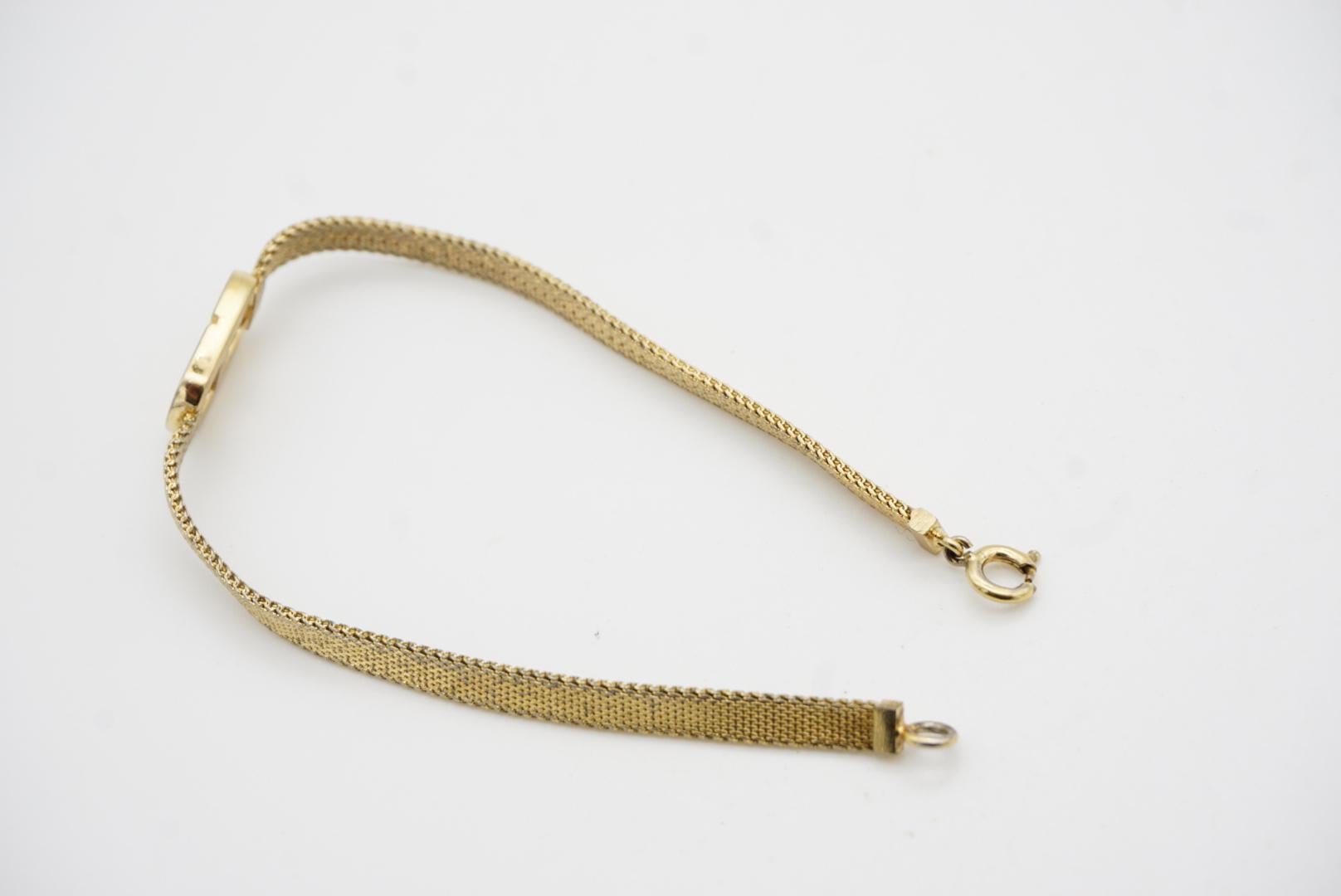 Christian Dior Vintage 1980s Classic Logo CD Monogram Mesh Woven Gold Bracelet For Sale 6