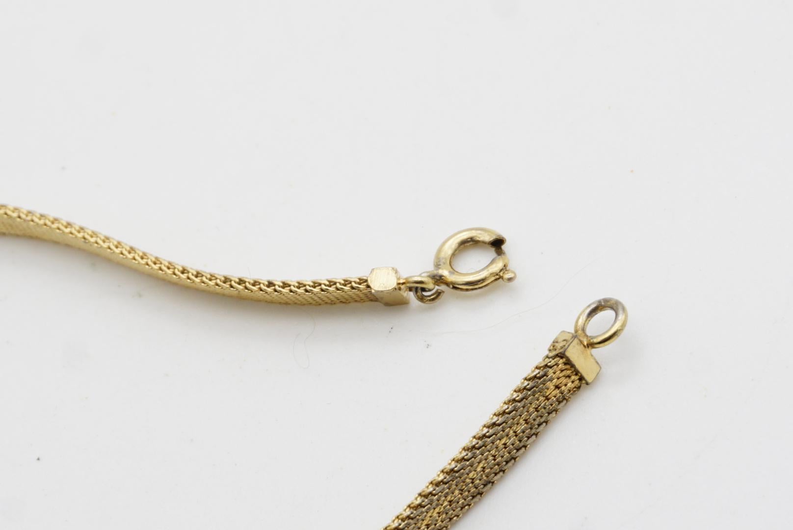 Christian Dior Vintage 1980s Classic Logo CD Monogram Mesh Woven Gold Bracelet For Sale 9
