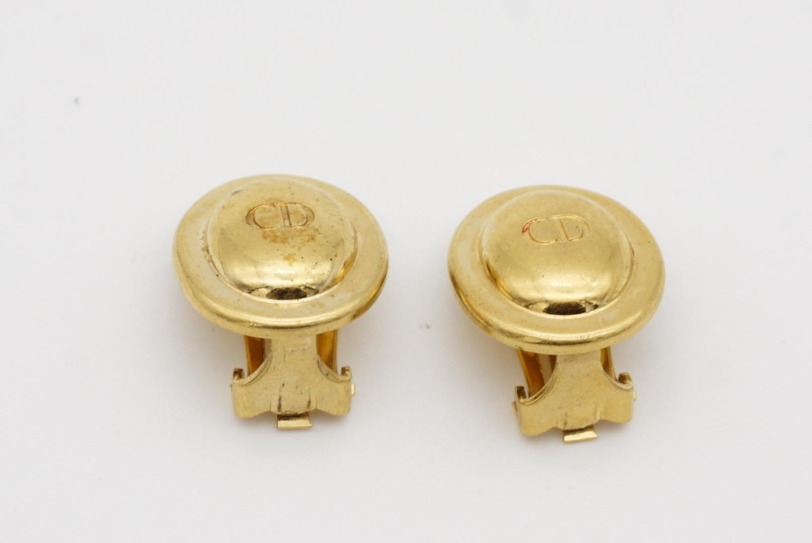 Christian Dior Vintage 1980s Classic Logo CD Monogram Oval Modernist Earrings 6