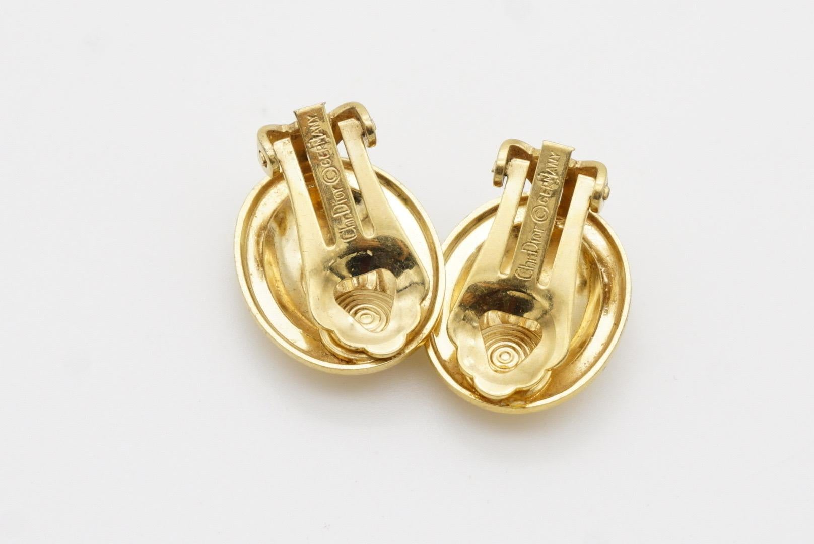 Christian Dior Vintage 1980s Classic Logo CD Monogram Oval Modernist Earrings 8