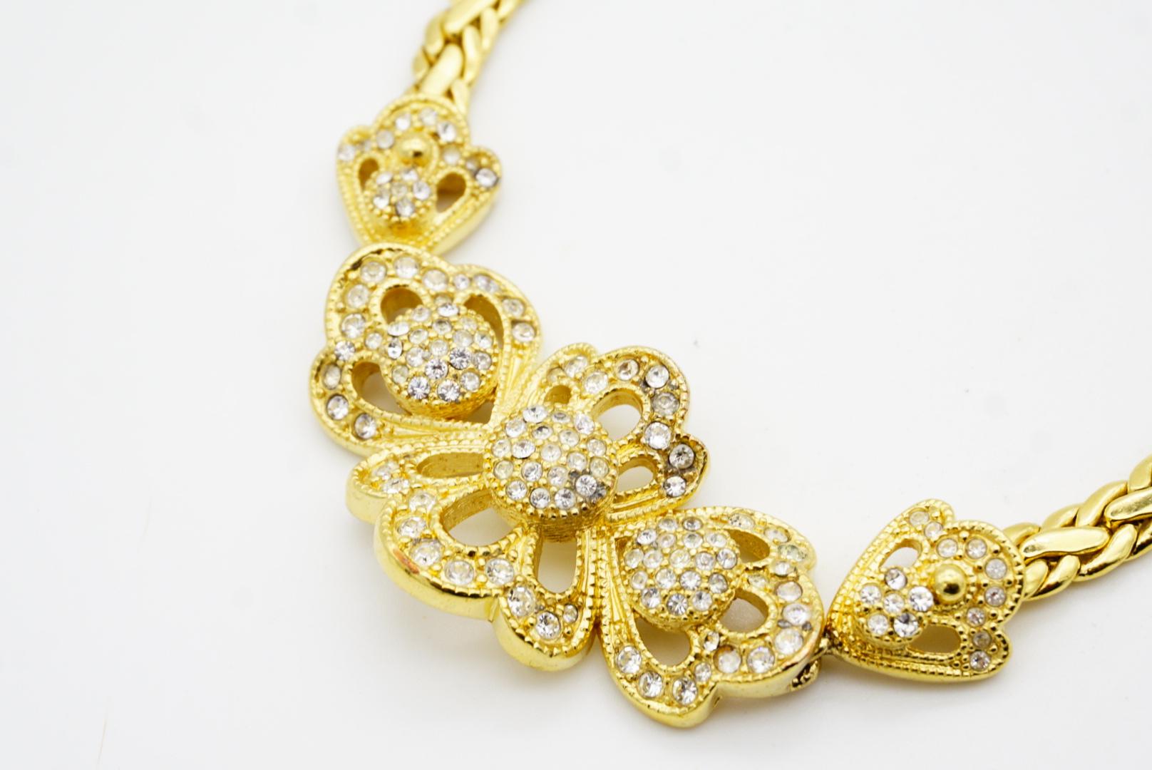 Christian Dior, collier tressé ajouré avec fleurs en grappes de cristaux, années 1980 en vente 4