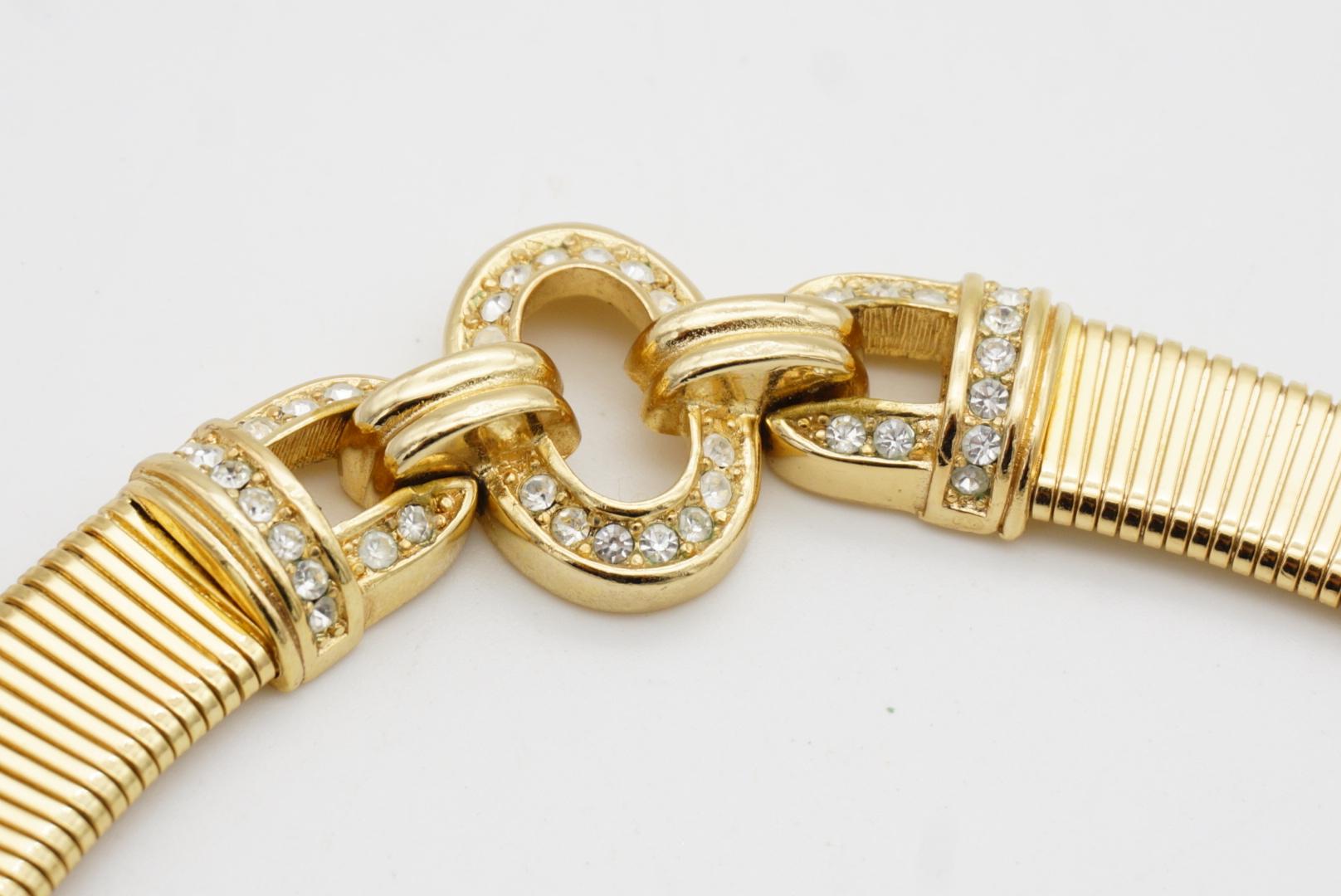 Christian Dior Vintage anni '80 Collana Omega a cristalli intrecciati a coste A Link in vendita 5