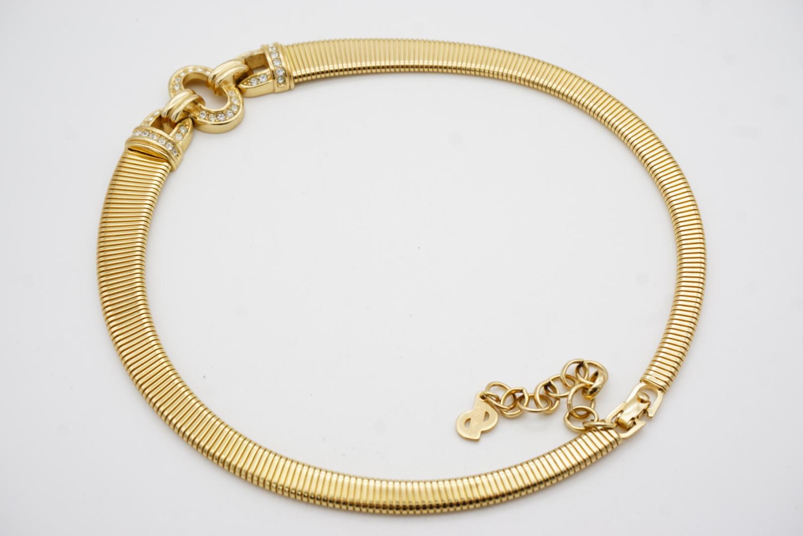 Christian Dior Vintage anni '80 Collana Omega a cristalli intrecciati a coste A Link in vendita 6