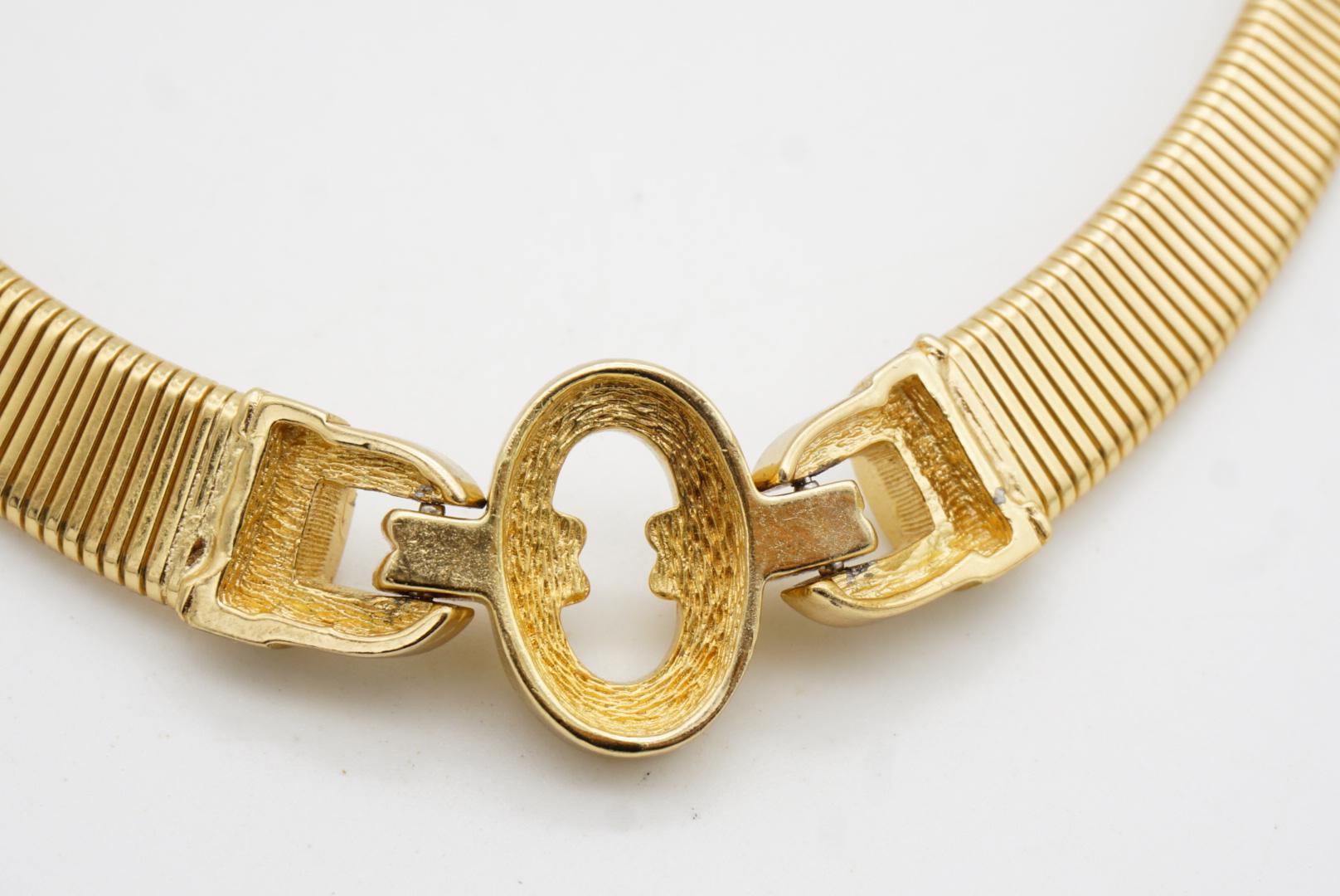 Christian Dior Vintage anni '80 Collana Omega a cristalli intrecciati a coste A Link in vendita 7