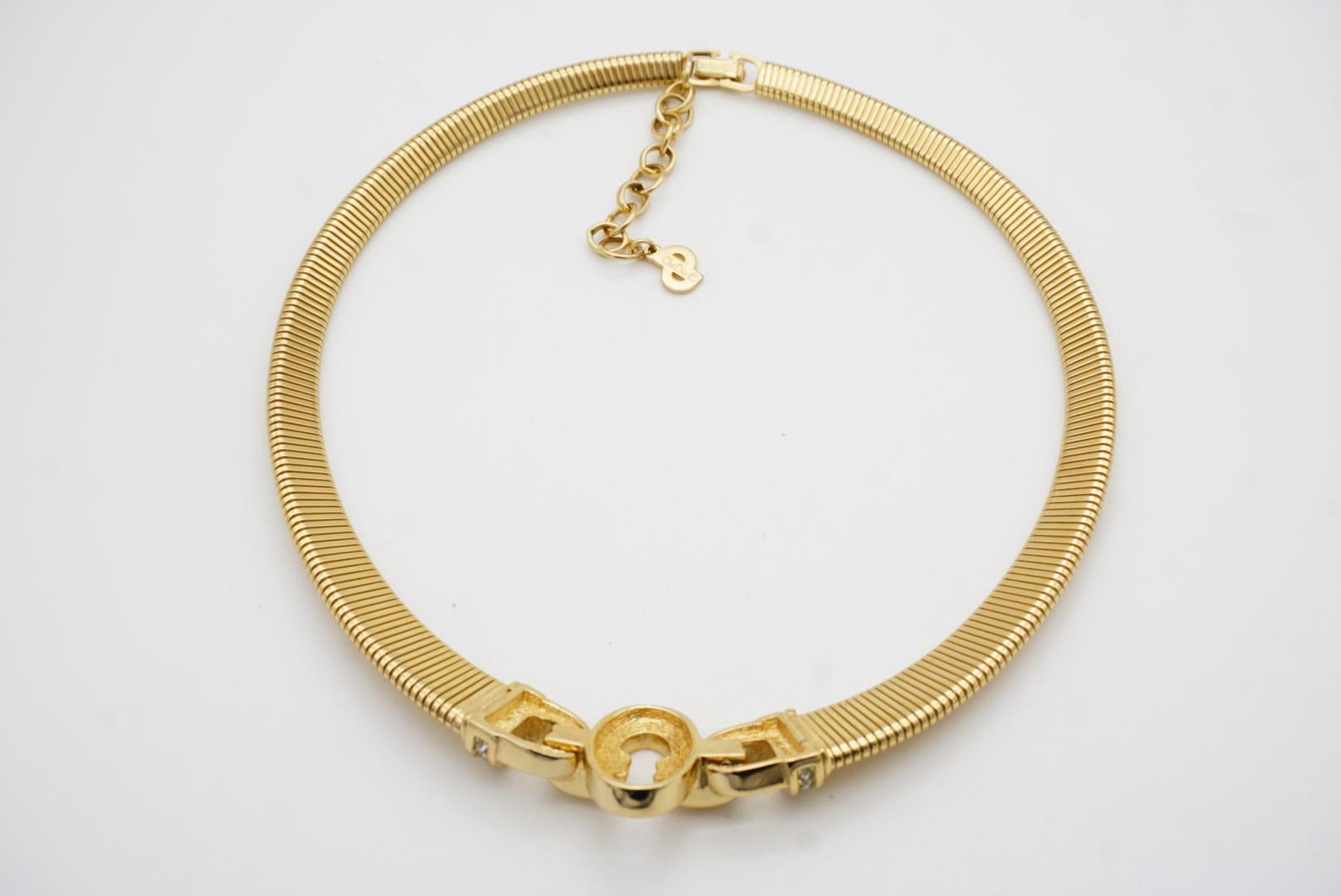 Christian Dior Vintage anni '80 Collana Omega a cristalli intrecciati a coste A Link in vendita 9