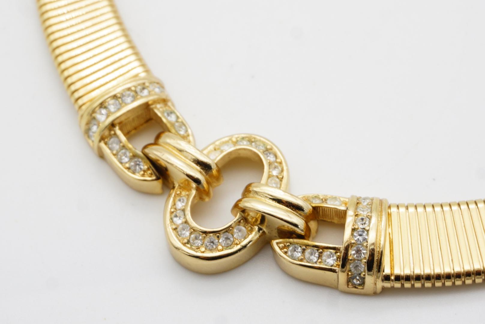 Christian Dior Vintage anni '80 Collana Omega a cristalli intrecciati a coste A Link in vendita 4
