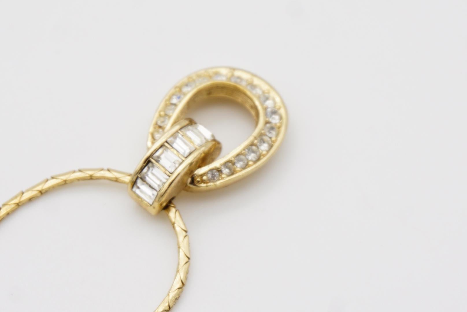 Collar Colgante Calado Christian Dior Vintage Años 80 Cristales Ovalados Knocker en venta 6