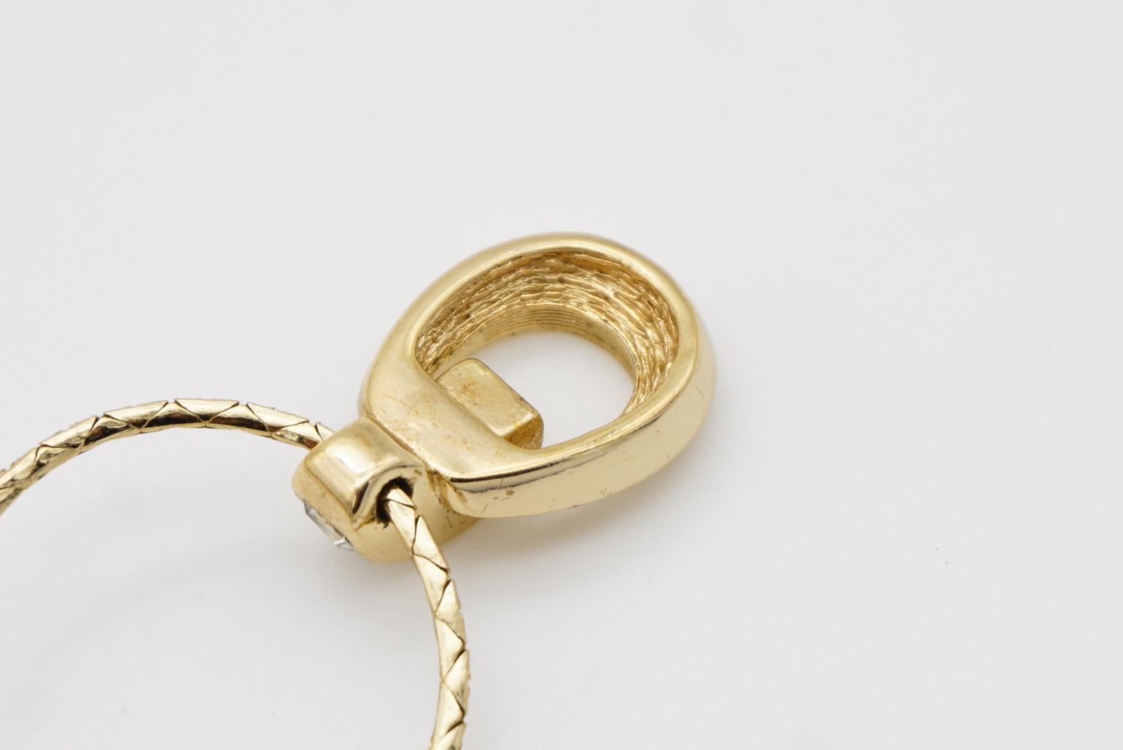 Collar Colgante Calado Christian Dior Vintage Años 80 Cristales Ovalados Knocker en venta 8