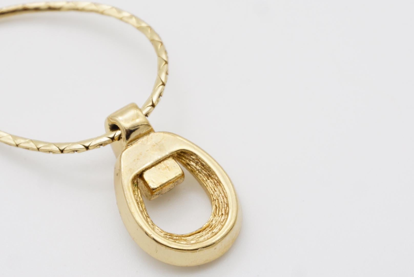 Collar Colgante Calado Christian Dior Vintage Años 80 Cristales Ovalados Knocker en venta 9