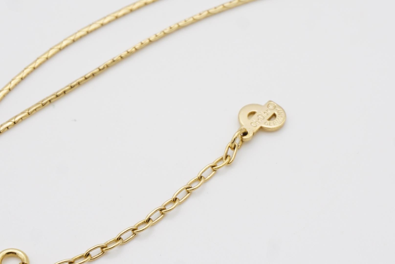 Collar Colgante Calado Christian Dior Vintage Años 80 Cristales Ovalados Knocker en venta 10