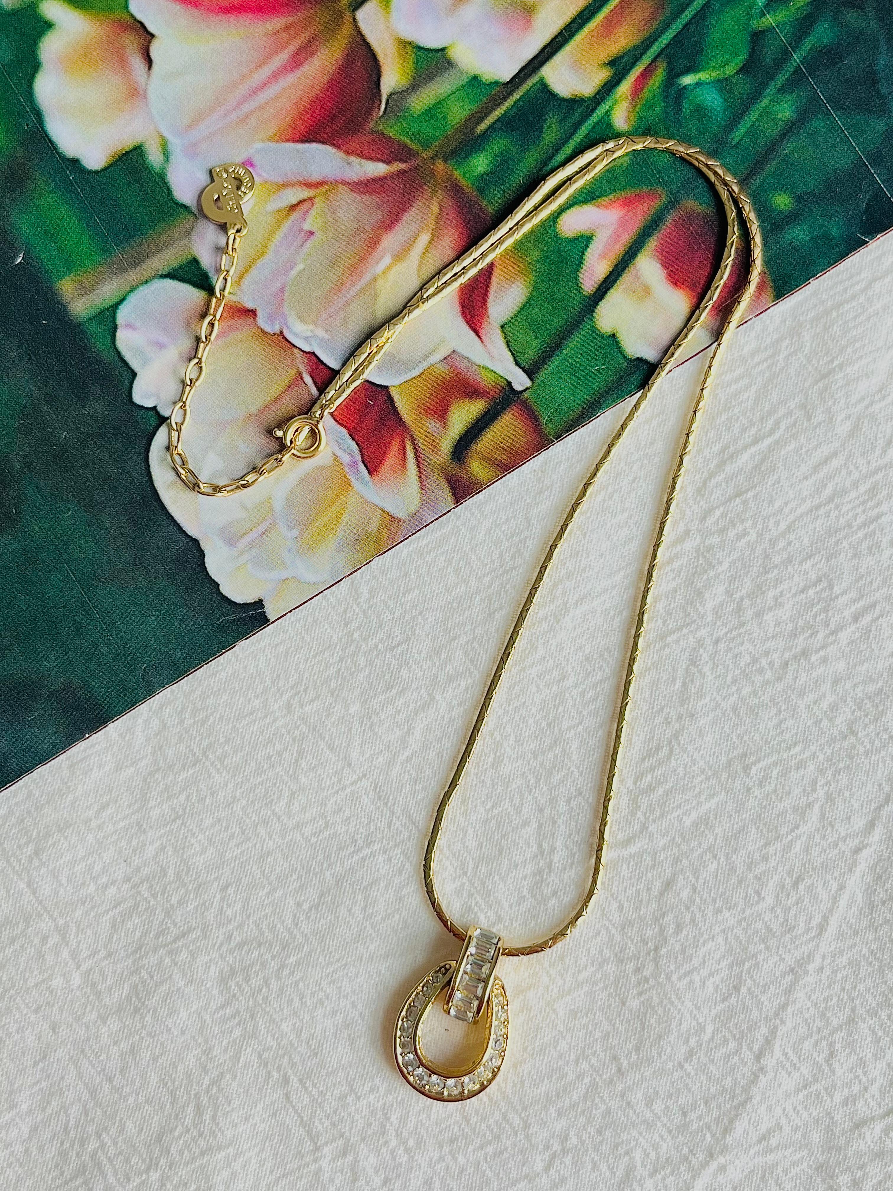 Collar Colgante Calado Christian Dior Vintage Años 80 Cristales Ovalados Knocker en Bueno estado para la venta en Wokingham, England