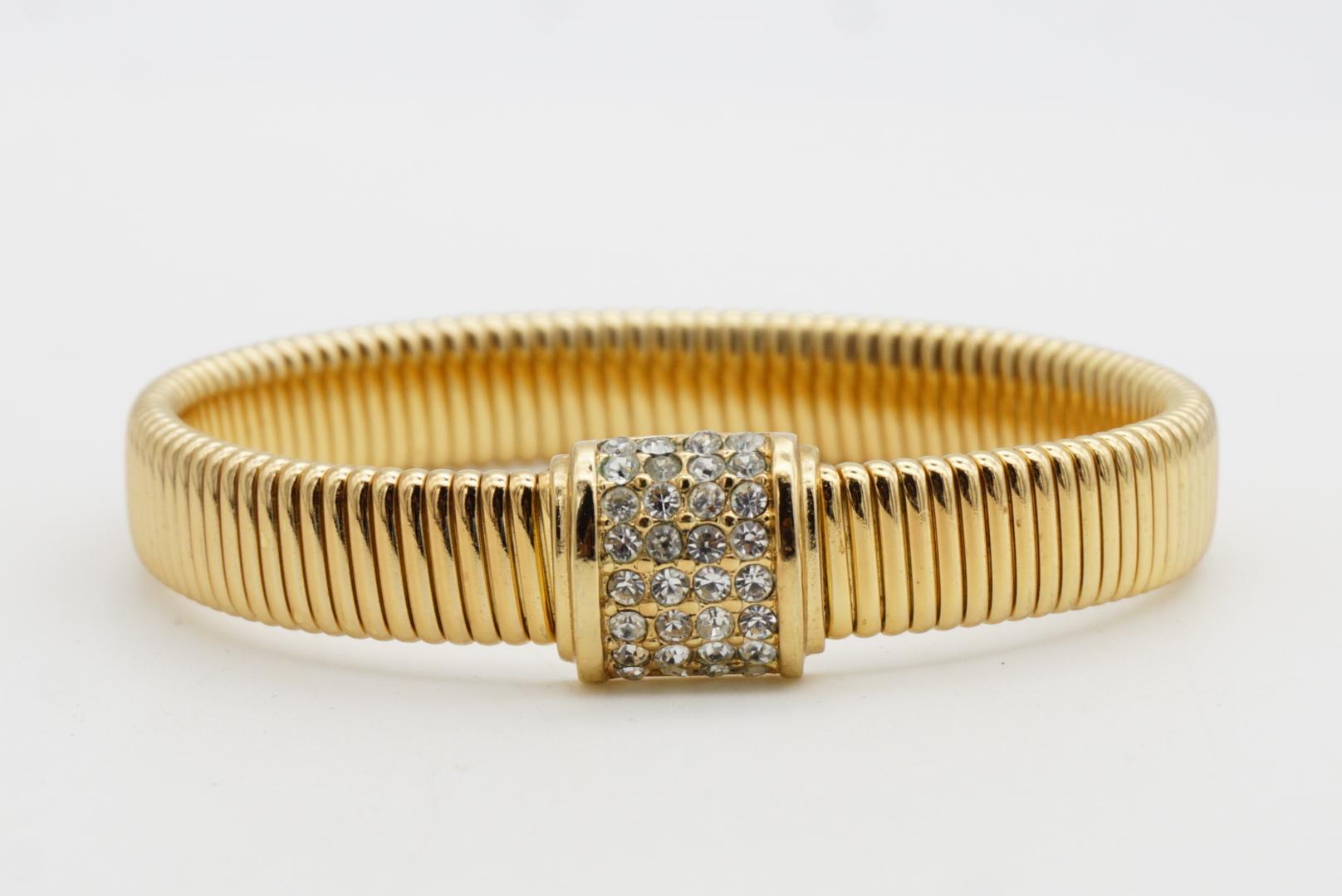 Christian Dior Bracciale Omega Regolabile Vintage 1980 con Cristalli Quadrati e Charm in vendita 3