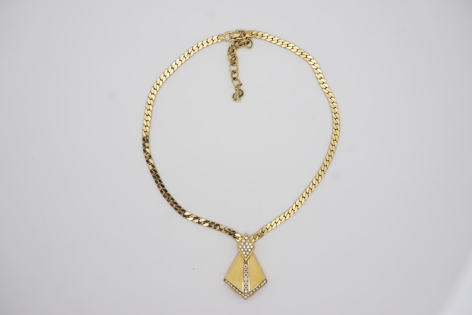 Christian Dior Vintage 1980er Jahre Halskette mit schildkrötenförmigem Schildkristall-Anhänger im Angebot 5