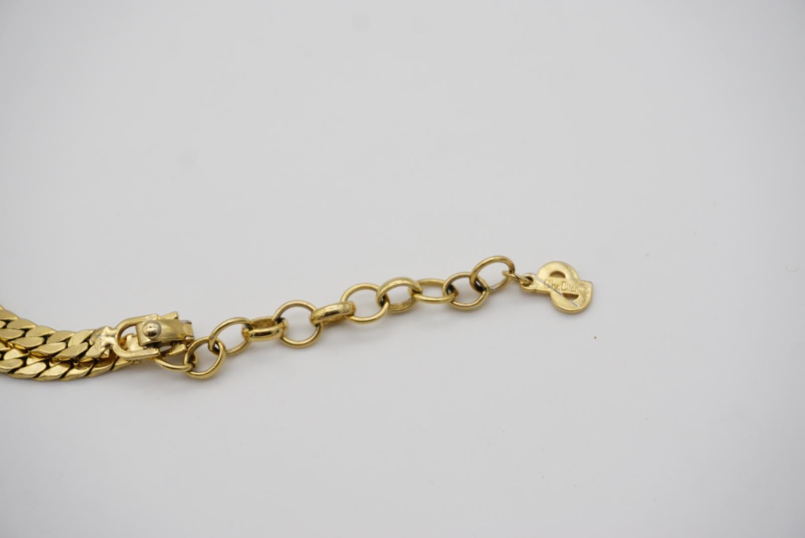 Christian Dior Vintage 1980er Jahre Halskette mit schildkrötenförmigem Schildkristall-Anhänger im Angebot 8