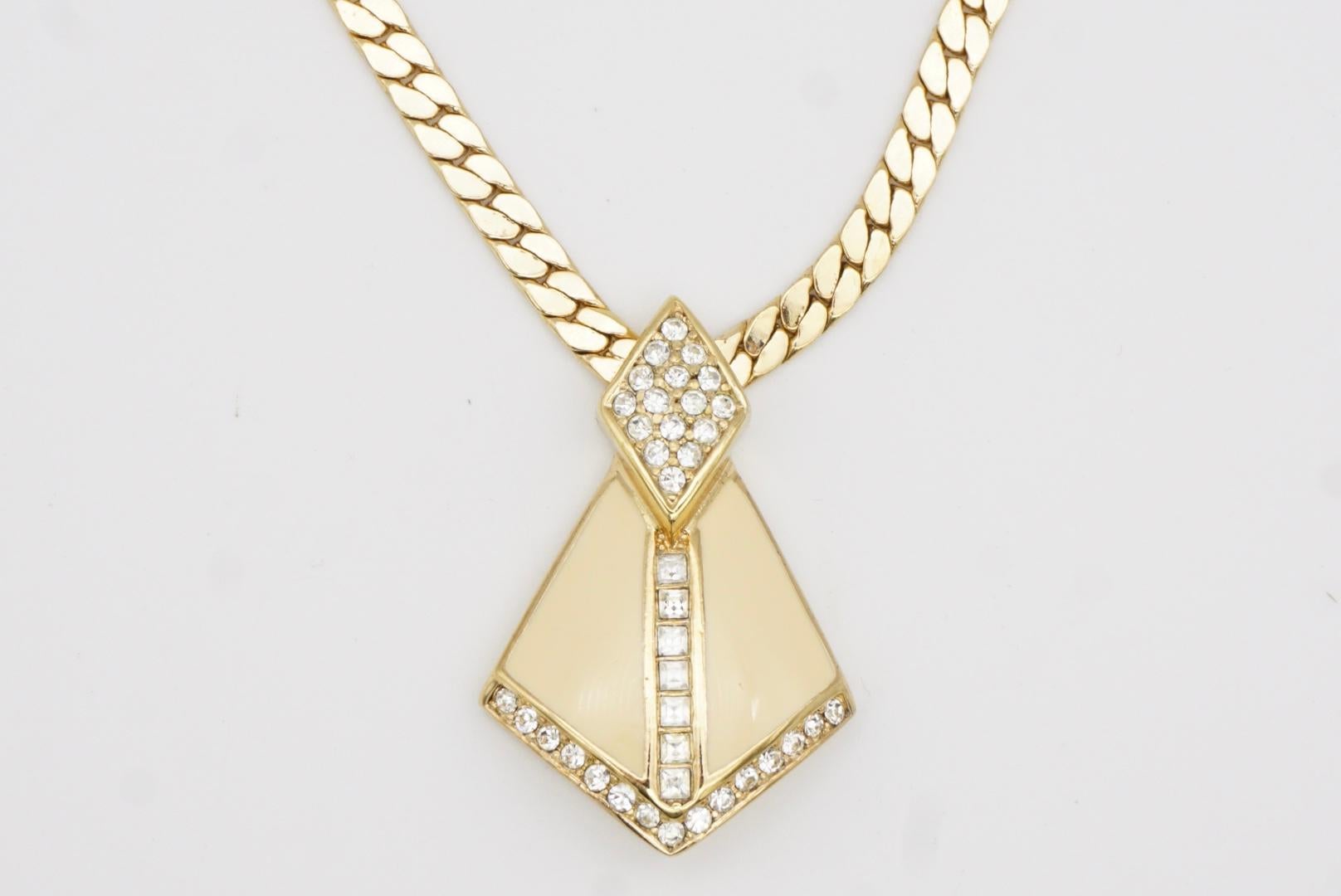 Christian Dior Vintage 1980er Jahre Halskette mit schildkrötenförmigem Schildkristall-Anhänger im Angebot 4