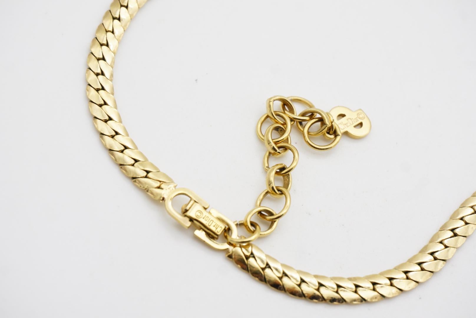 Christian Dior, collier vintage des années 1980 à double triangle en diamants, saphirs et cristaux en vente 8