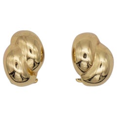 Christian Dior Used 1980s Glow Double Twist Swirl Conch Shell Clip Earrings