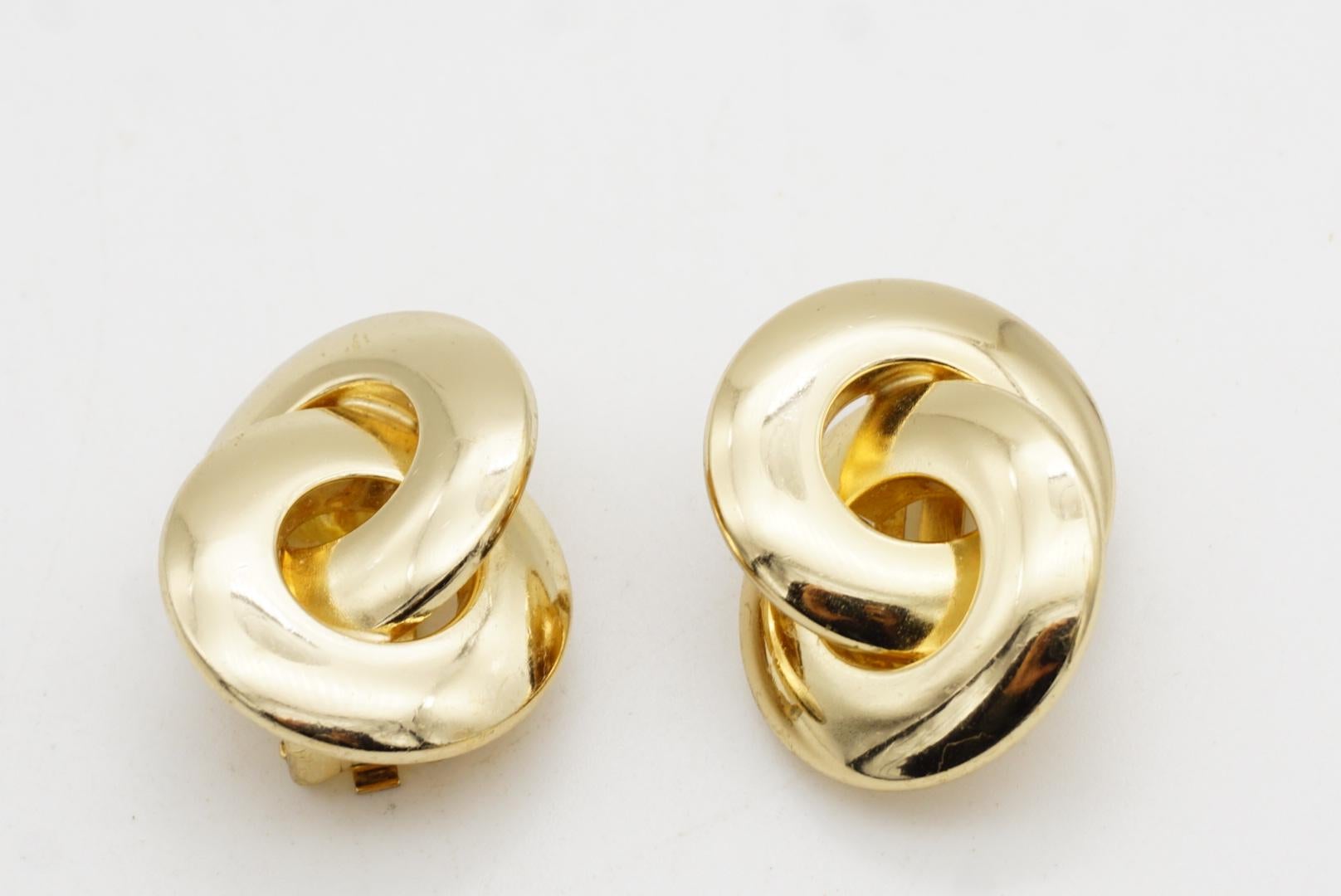 Christian Dior Vintage 1980s Glow Verschlungene verflochtene Clip-Ohrringe im Angebot 5